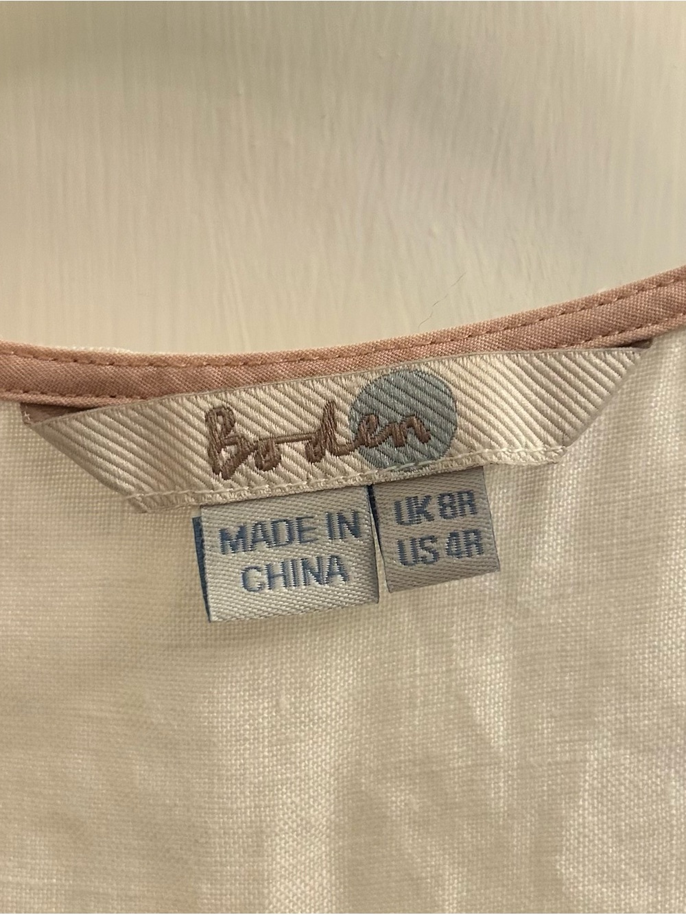 Share Boden 100% Linen White Dress Sleeveless Short Lace-Up Beach Womens US 4 - Picture 4 of 6
